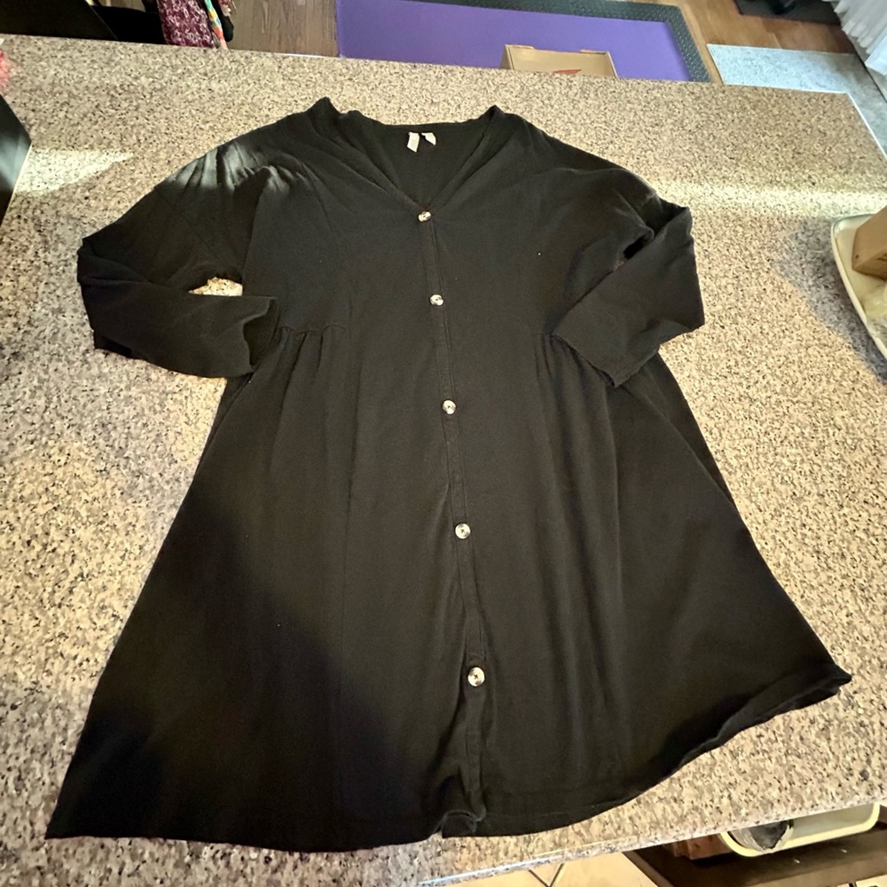 Black asos babydoll long sleeve dress ⚡️⚡️